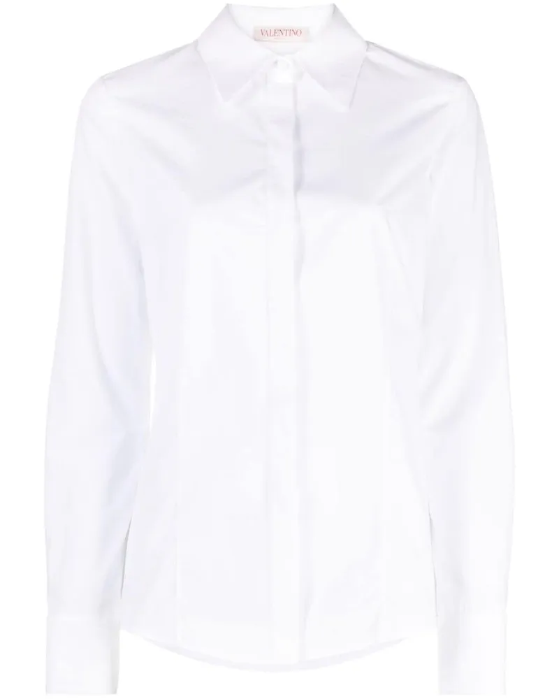 Valentino Garavani Langarmshirt mit spitzem Kragen - Weiß Weiß