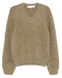 J.W.Anderson Bouclé-Pullover mit V-Ausschnitt Grün