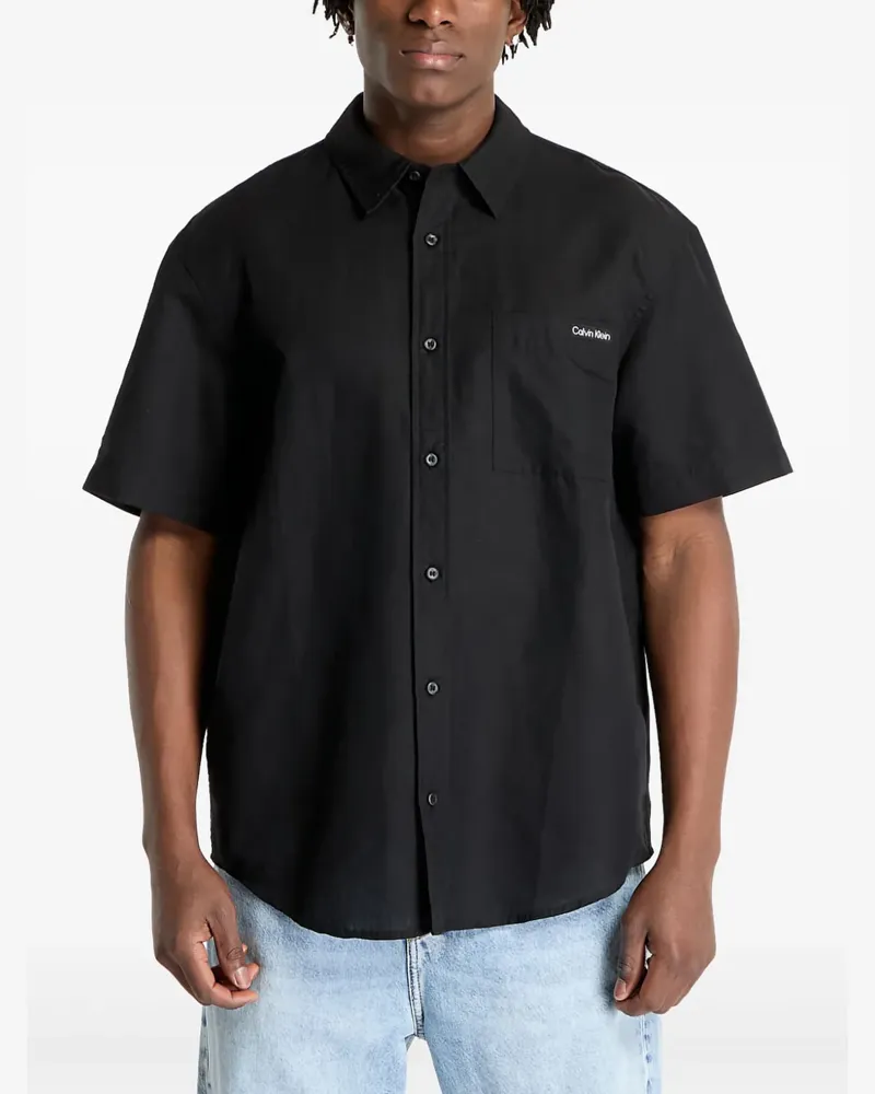 Calvin Klein Kurzärmeliges Hemd - Schwarz Schwarz