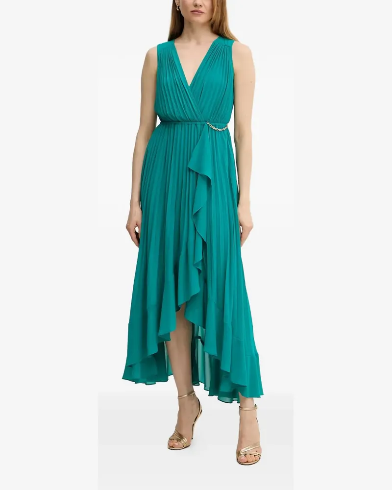 Morgan pleated V-neck midi dress - Grün Grün