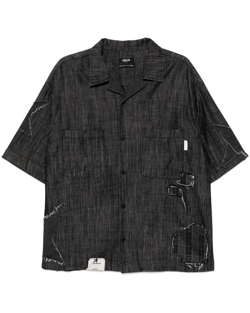 FIVE CM Kurzärmeliges Jeanshemd - Schwarz Schwarz