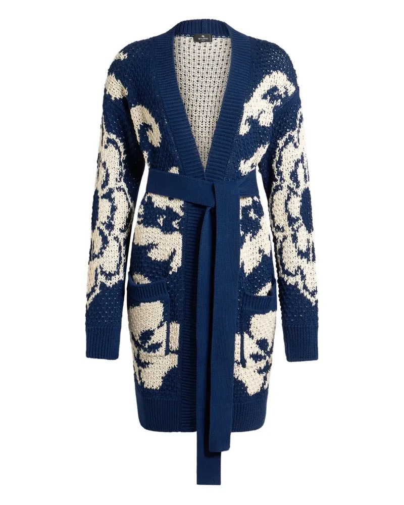 Etro Cardigan mit Blumenjacquard - Blau Blau
