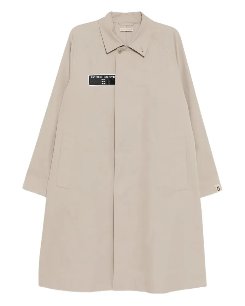 ROMEO HUNTE logo-patch coat - Nude Nude