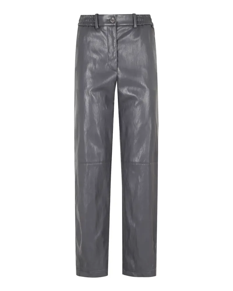 Herno elasticated-waistband faux-leather trousers - Grau Grau