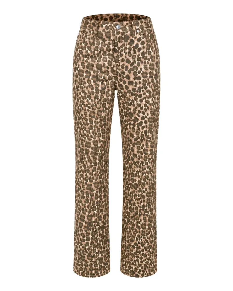 DKNY leopard-print straight-leg jeans - Nude Nude