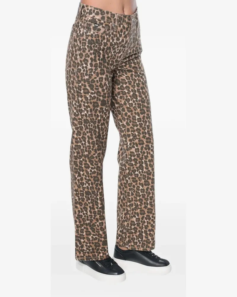 DKNY Straight-Leg-Jeans mit Leopardenprint - Nude Nude