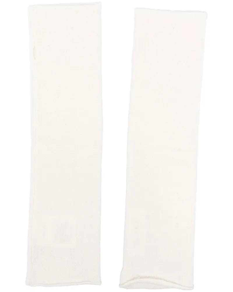Lisa Yang Fingerlose Kaschmirhandschuhe - Weiß Weiß