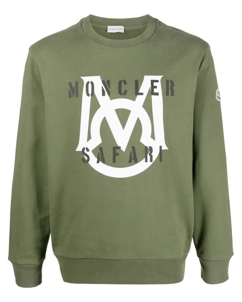 Moncler Sweatshirt mit Logo-Print - Grün Grün