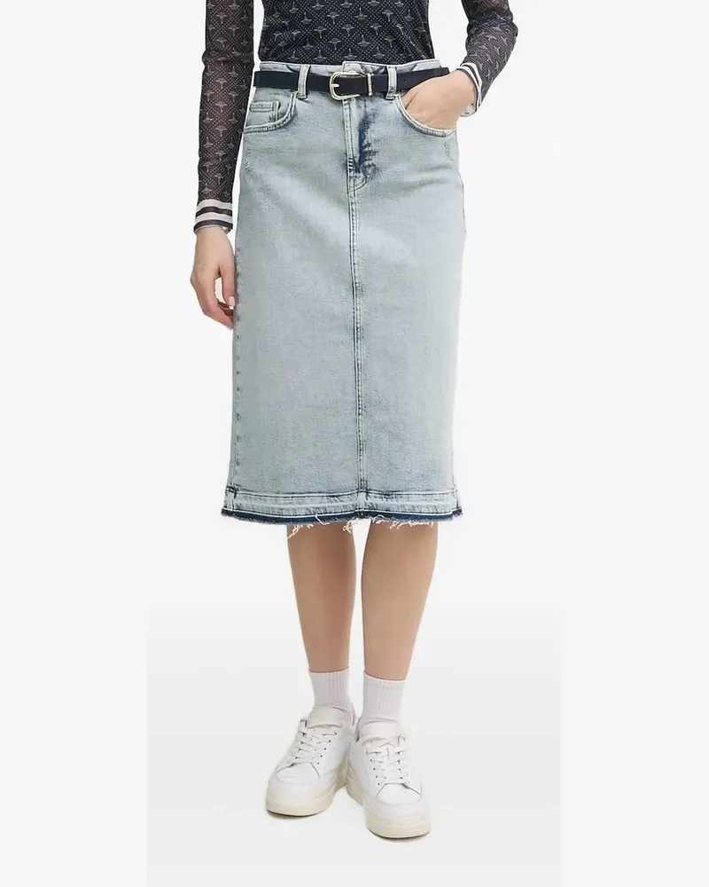 JOOP! Romy Jeans-Midirock mit Fransensaum - Blau Blau