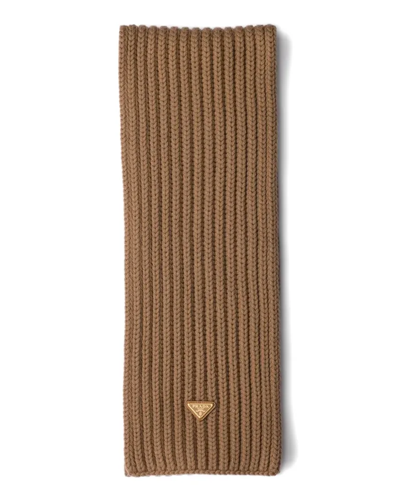Prada Schal mit emailliertem Triangel-Detail - Braun Braun