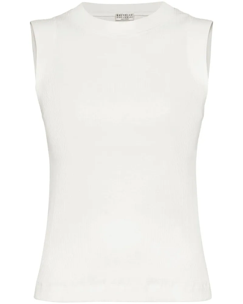 Brunello Cucinelli Schmales Tanktop - Weiß Weiß