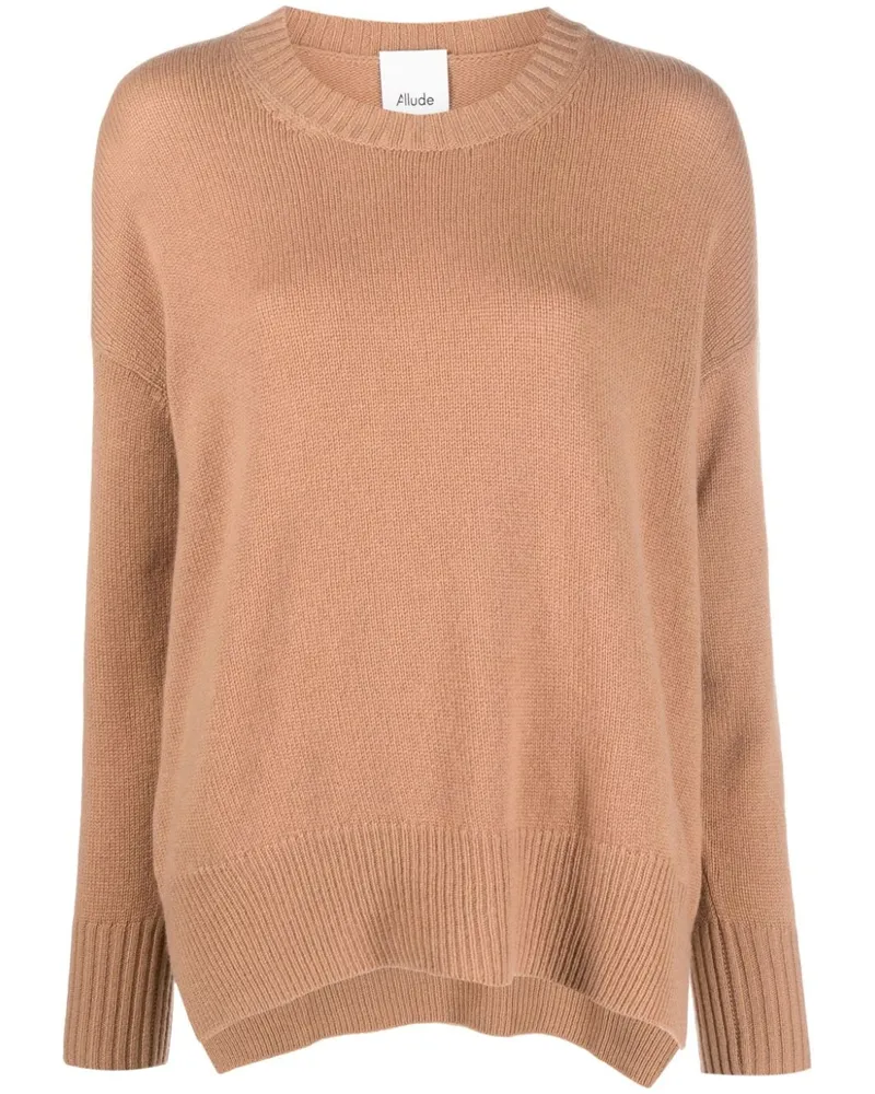ALLUDE Kaschmirpullover mit tiefen Schultern - Braun Braun
