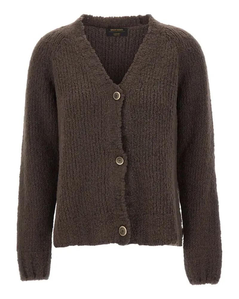 Gran Sasso braided-knit V-neck cardigan - Braun Braun