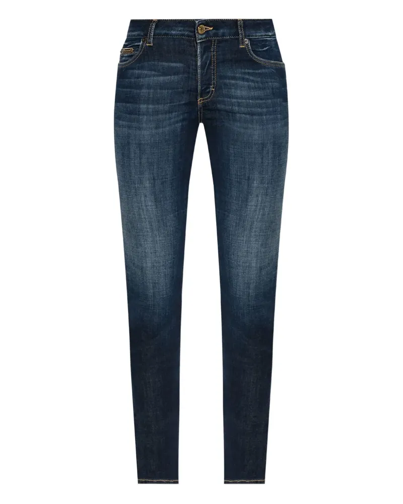 Dsquared2 Cropped-Jeans mit Logo-Schild - Blau Blau