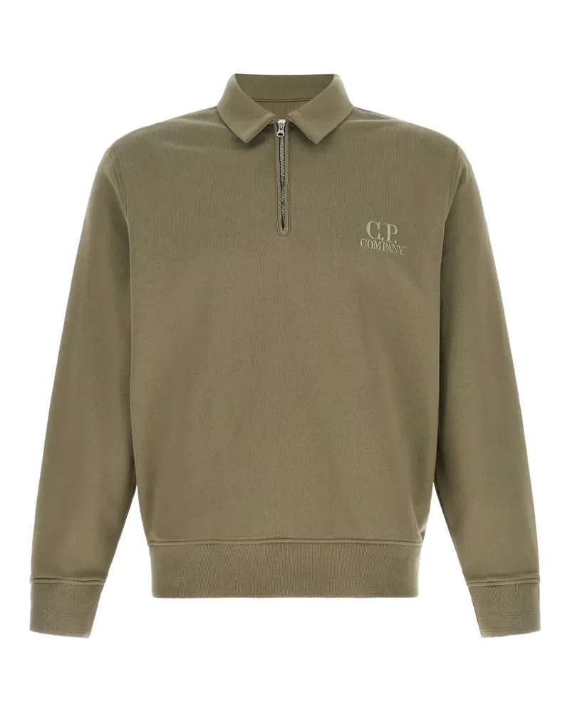 C.P. Company half-zip logo-embroidered sweater - Grün Grün