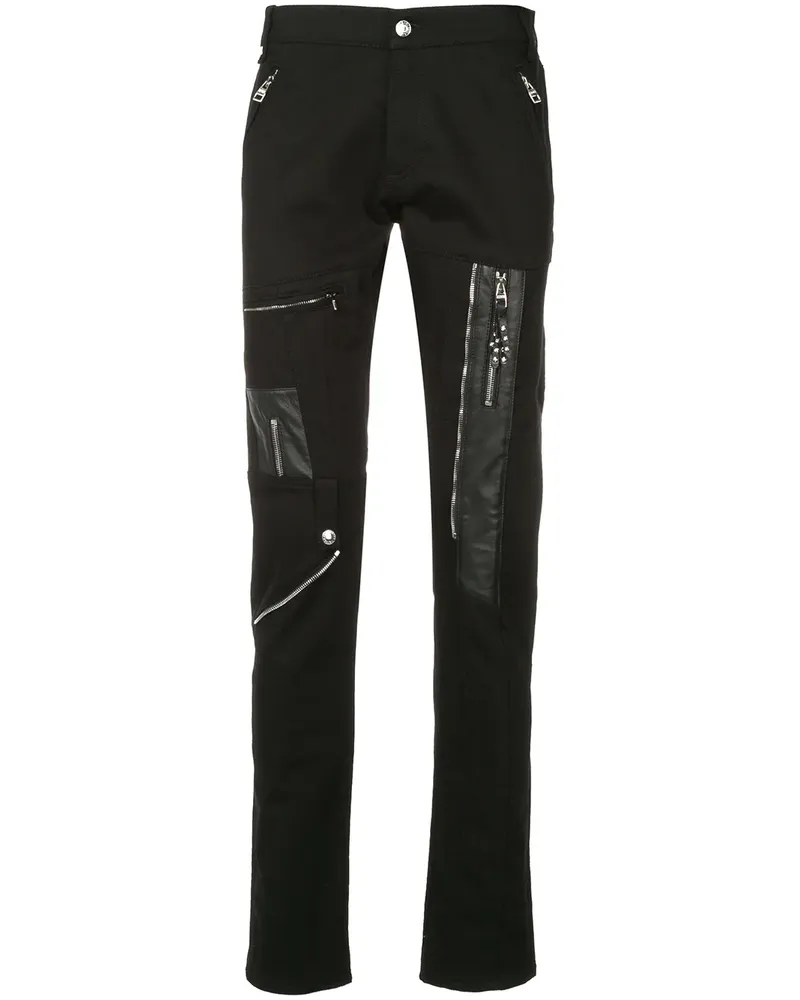 Alexander McQueen Hose mit aufgesetzten Reißverschlüssen - Schwarz Schwarz