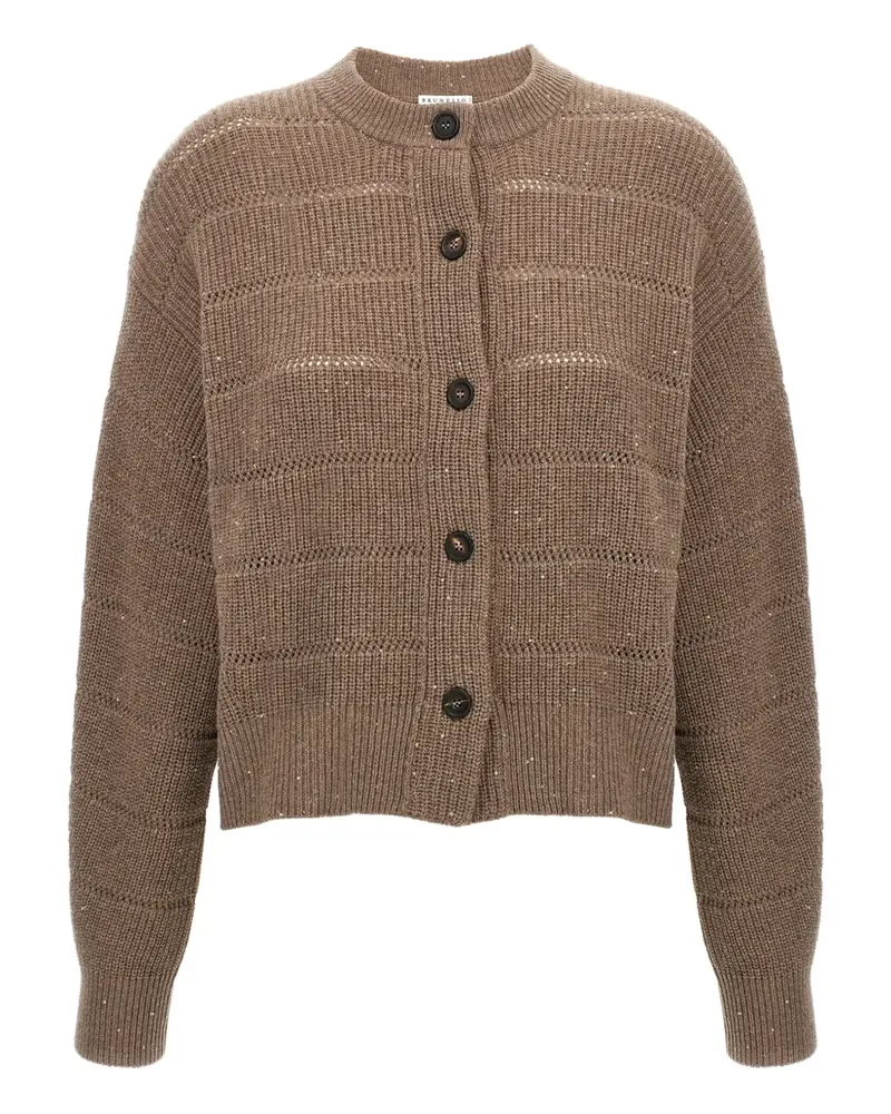 Brunello Cucinelli Gerippter Cardigan - Braun Braun