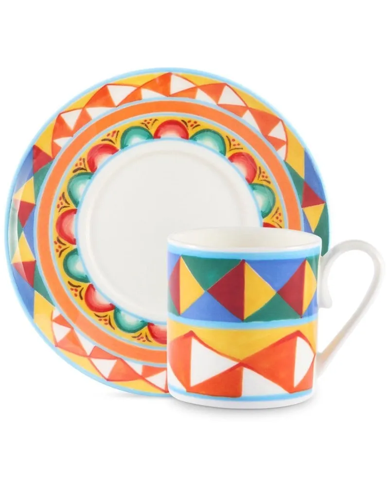 Dolce & Gabbana Geometrisch gemustertes Espresso-Service - Orange Orange