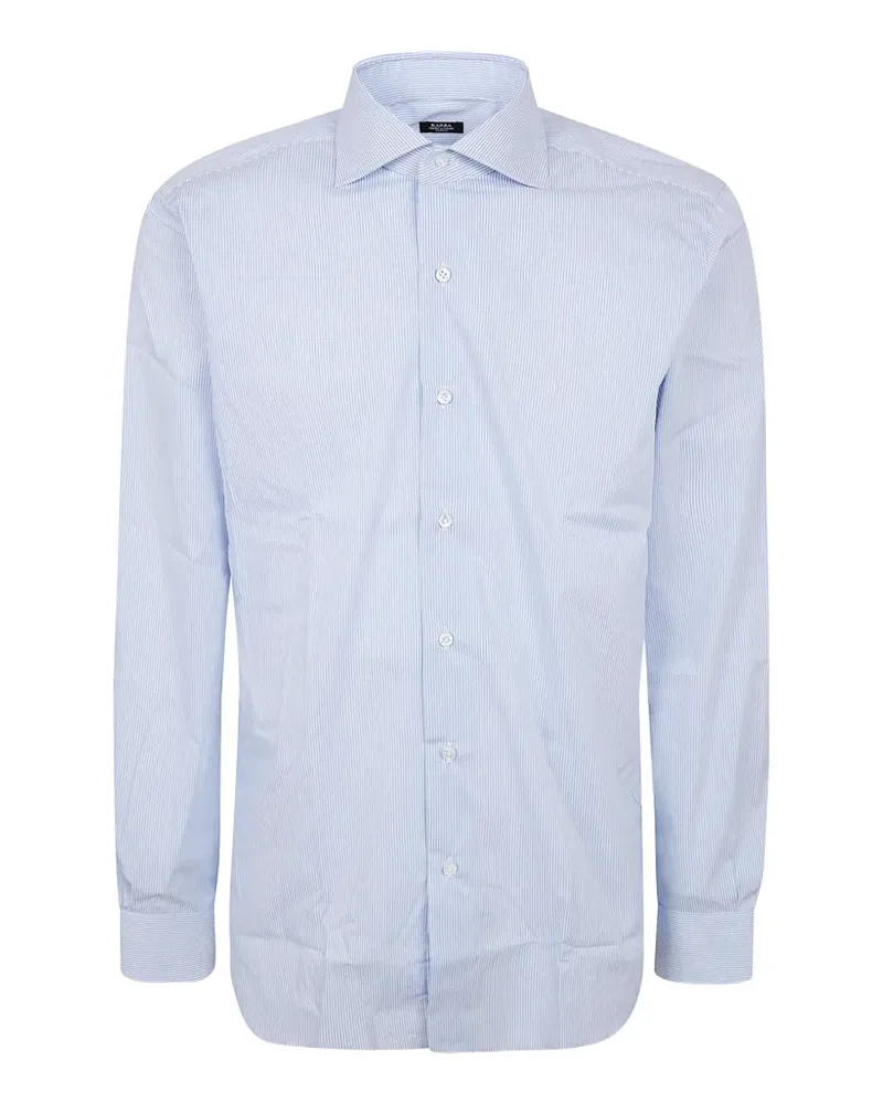 BARBA Gestreiftes Hemd - Blau Blau