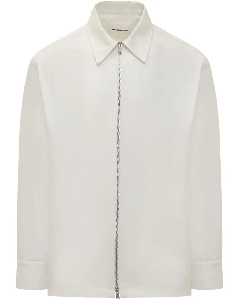 Jil Sander Hemdjacke mit Reißverschluss - Weiß Weiß