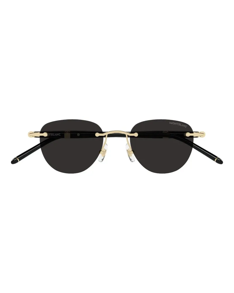 Montblanc Runde Sonnenbrille - Schwarz Schwarz