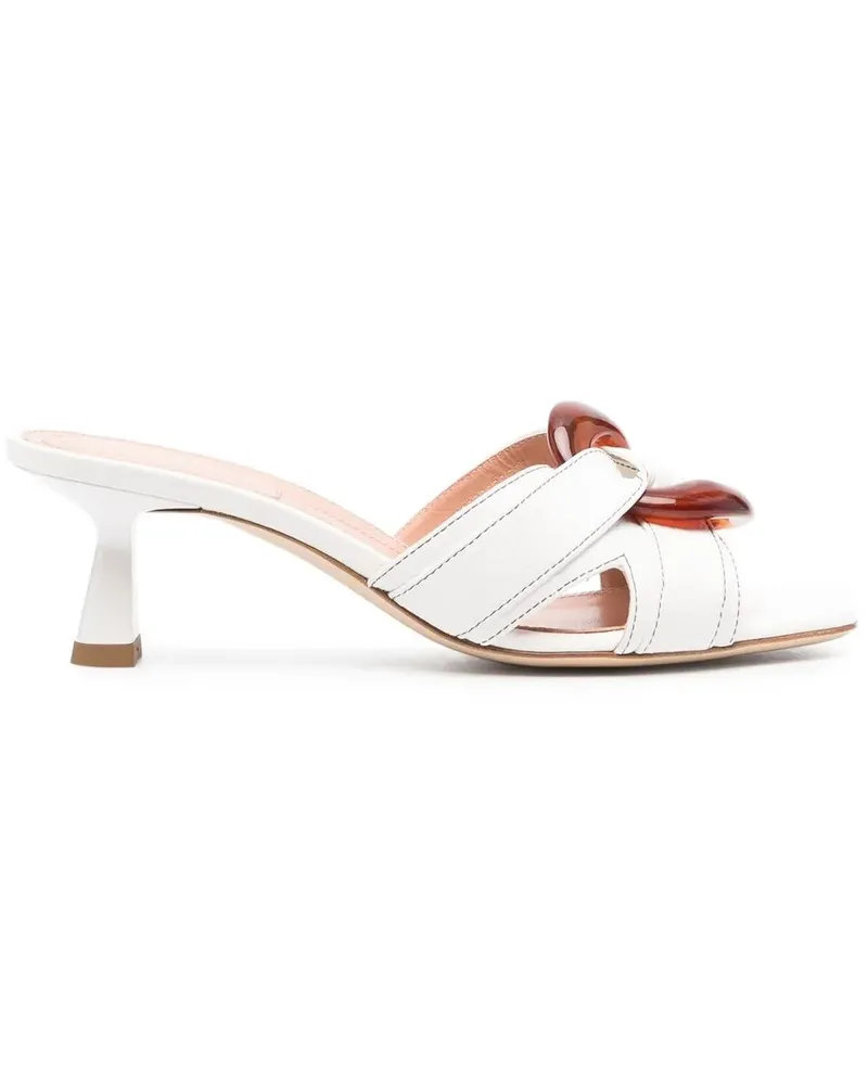 Alberta Ferretti Mules mit Applikation - Weiß Weiß