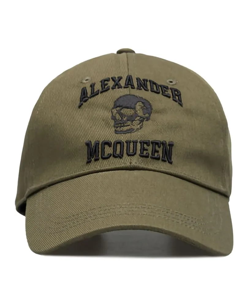 Alexander McQueen Baseballkappe mit aufgesticktem Totenkopf - Grün Grün