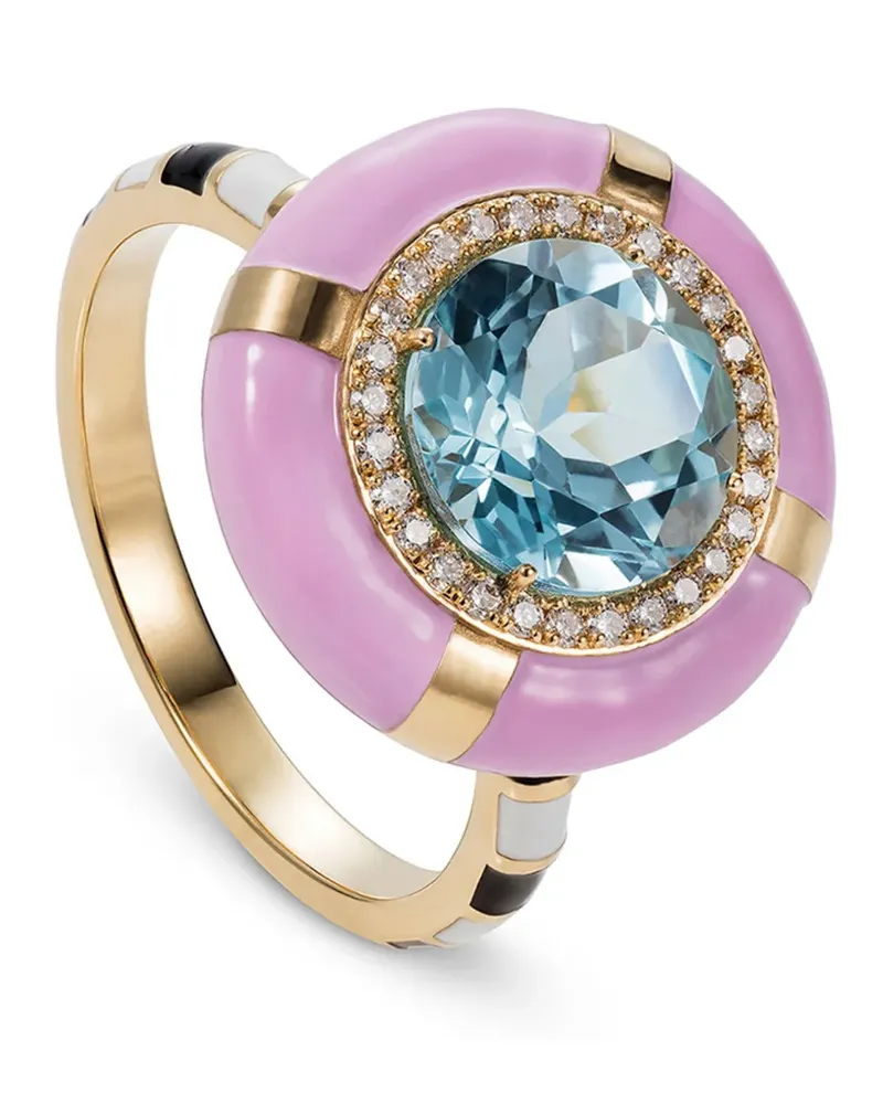 NeverNoT 18kt Show N Tell Gelbgoldring mit Topas Gold