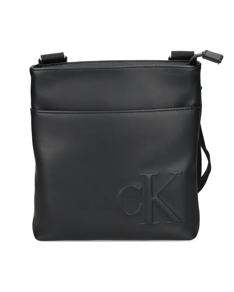 Calvin Klein embossed-logo messenger bag - Schwarz Schwarz
