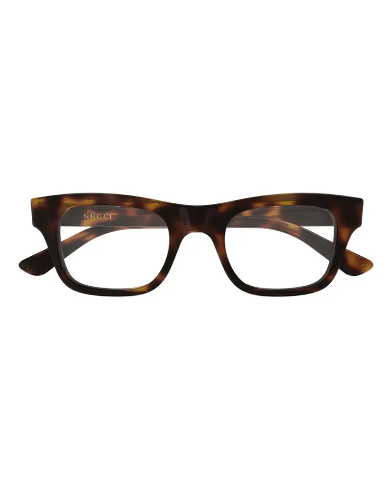 Gucci Eckige Brille in Schildpattoptik - Braun Braun
