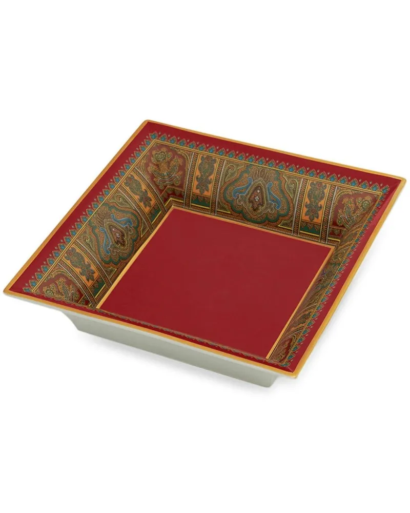 Etro Tablett aus Porzellan mit grafischem Print - Rot Rot