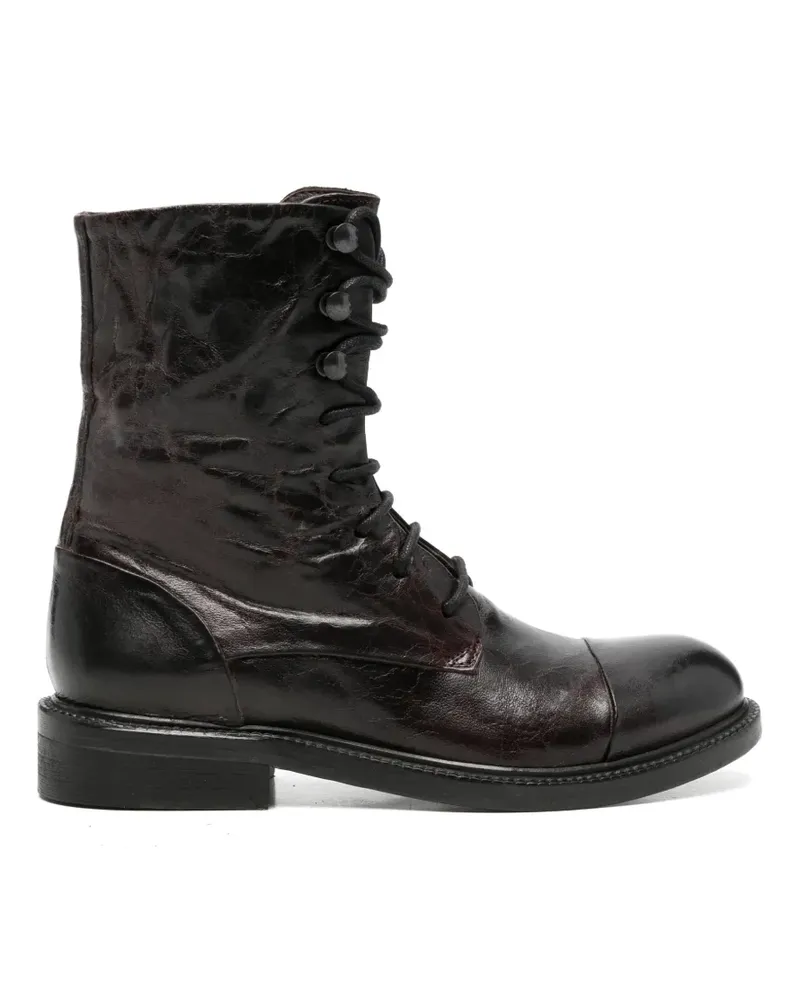 LEQARANT lace-up leather ankle boots - Braun Braun