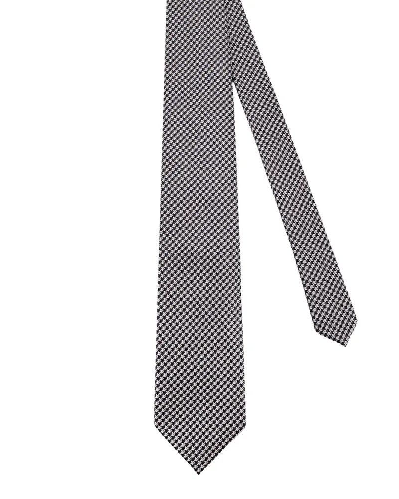 Tom Ford Geometrisch gemusterte Seidenkrawatte - Schwarz Schwarz