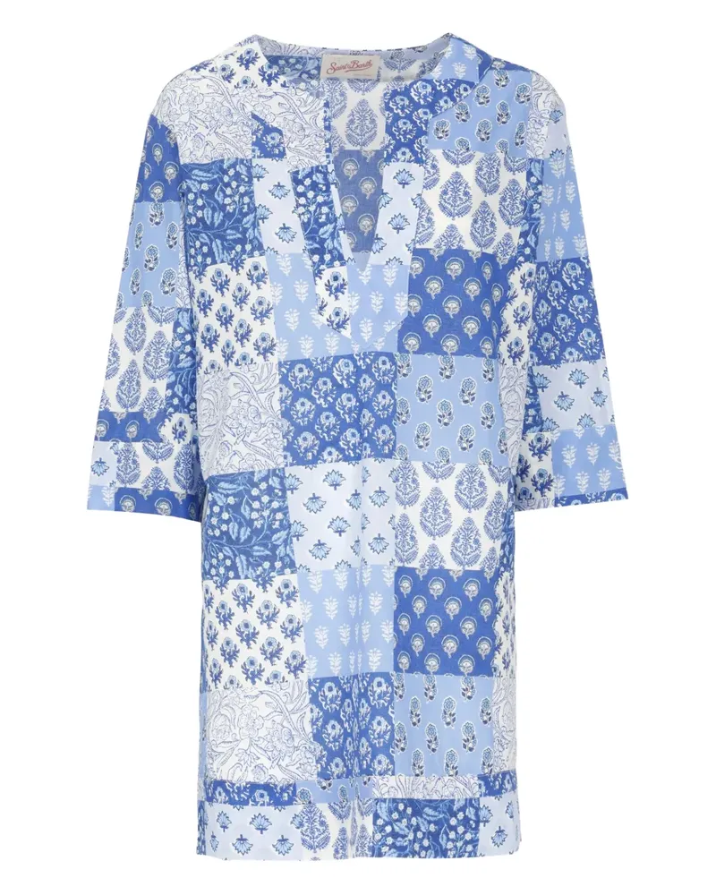 MC2 Saint Barth Patchwork Minikleid - Blau Blau
