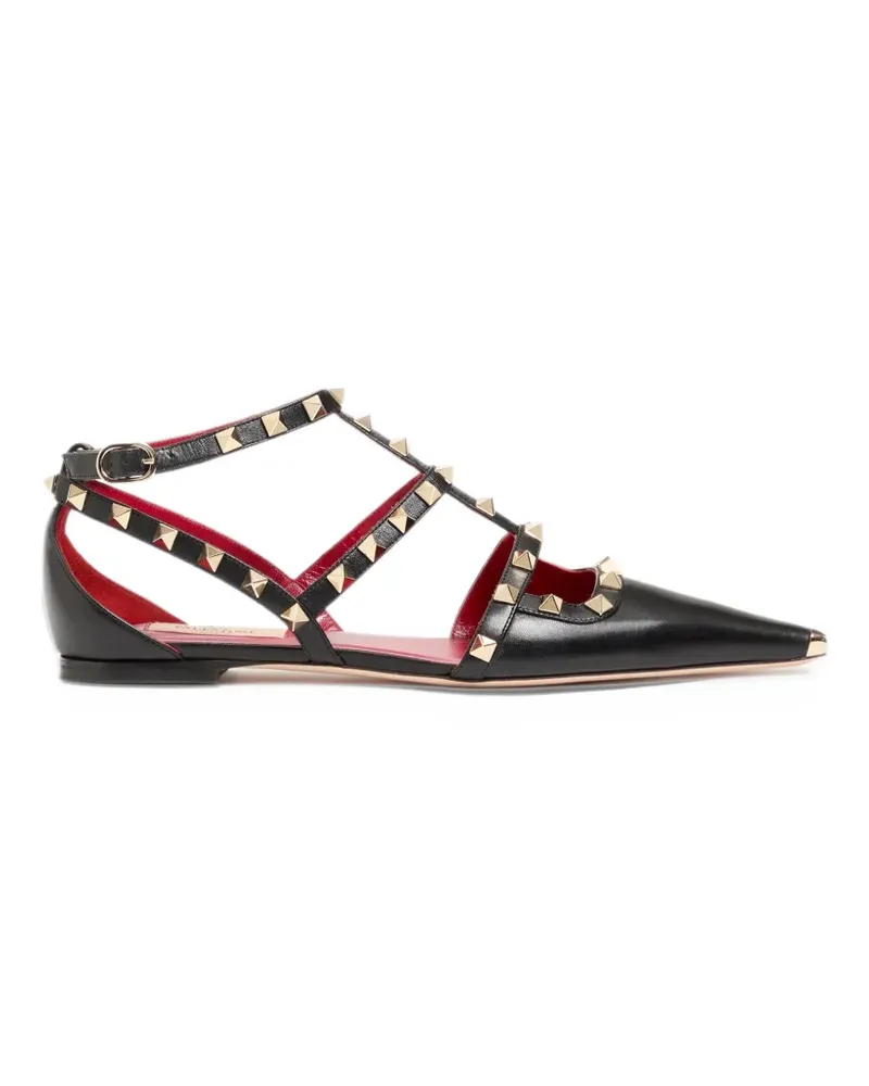 Valentino Garavani Rockstud Ballerinas aus Leder - Schwarz Schwarz