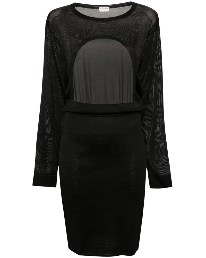Saint Laurent Strickkleid mit Rückenausschnitt - Schwarz Schwarz