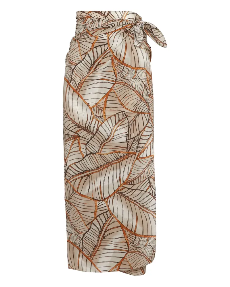 Brunello Cucinelli Wickelrock mit Print - Braun Braun