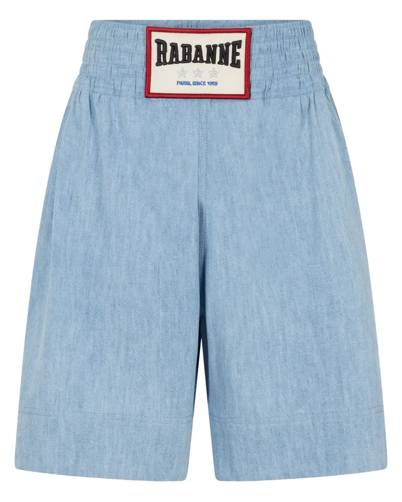 Paco Rabanne Jeans-Shorts mit Logo-Applikation - Blau Blau