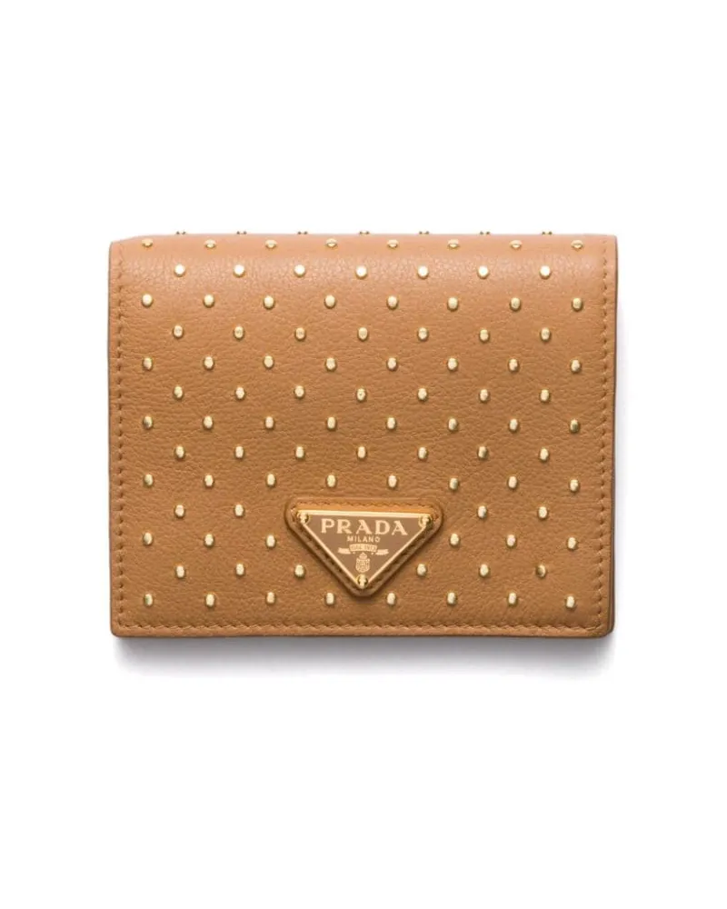 Prada Portemonnaie mit Nieten - Nude Nude