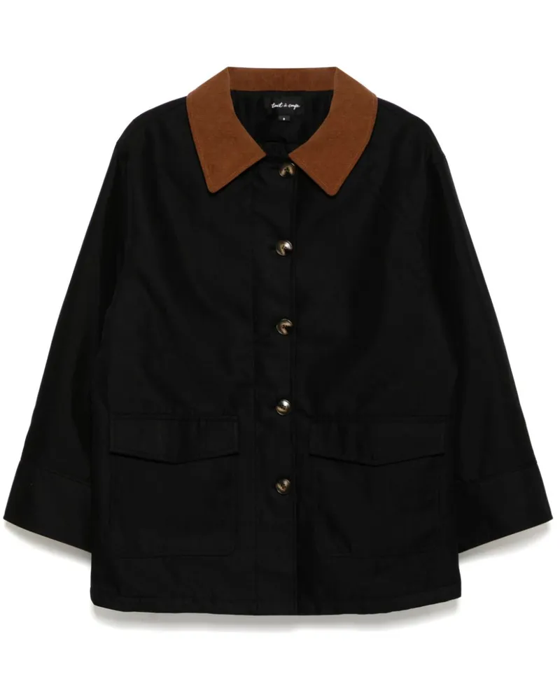 Tout a Coup Daunenjacke mit Cordkragen - Schwarz Schwarz