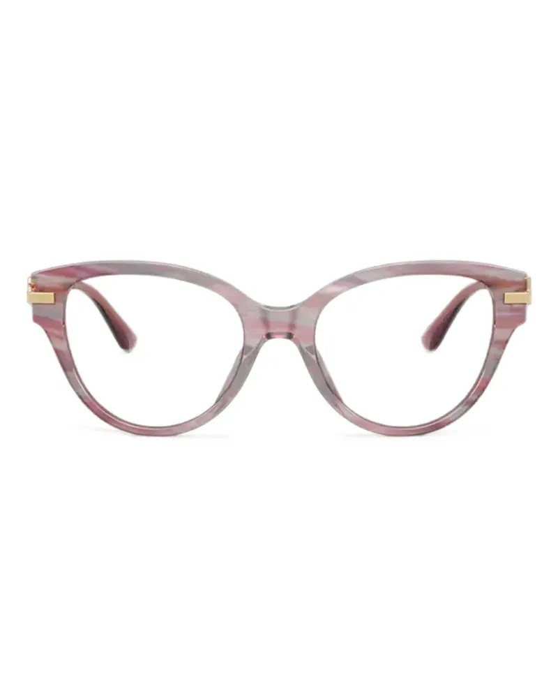 Dolce & Gabbana Gestreifte Cat-Eye-Brille - Rosa Rosa
