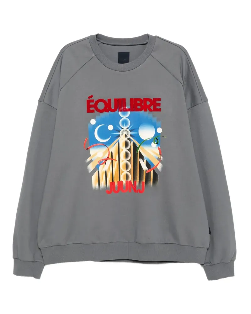 JUUN.J Sweatshirt mit grafischem Print - Grau Grau