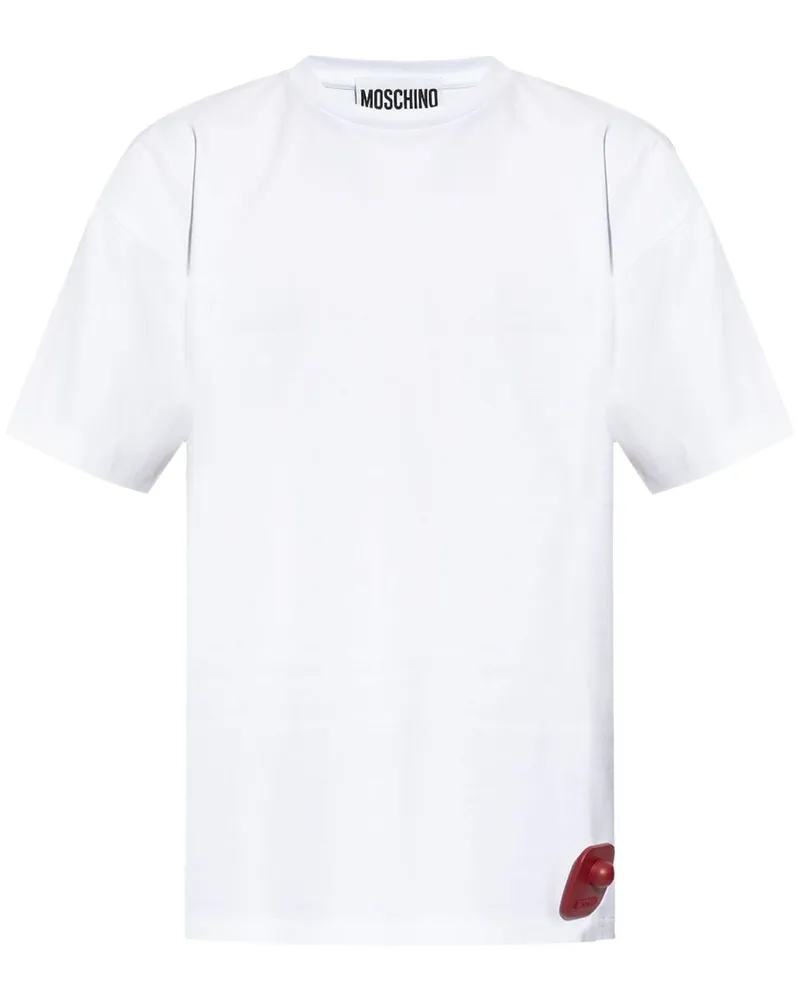Moschino T-Shirt mit Logo-Applikation - Weiß Weiß