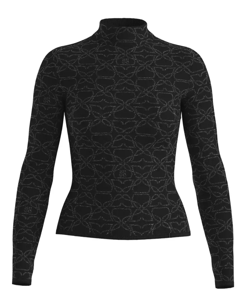 HUGO BOSS Rollkragenoberteil mit Blumenmuster - Schwarz Schwarz