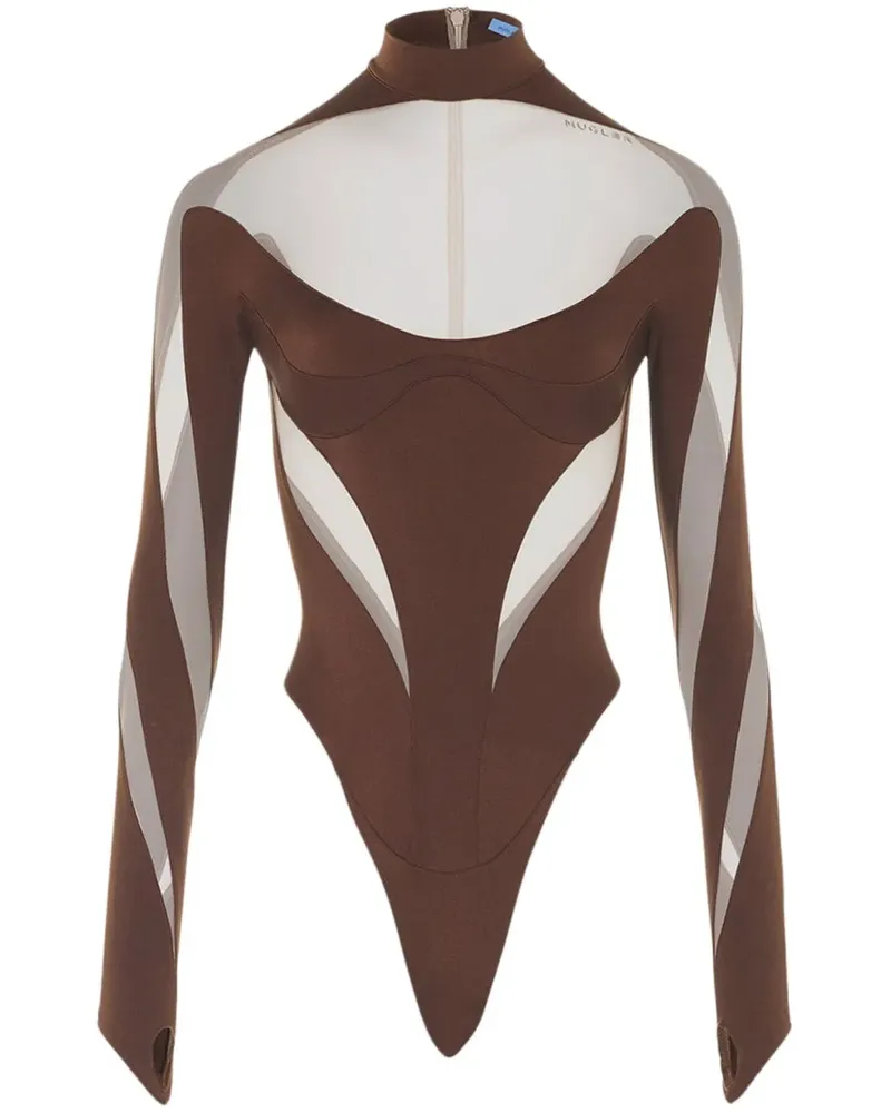Thierry Mugler Semi-transparenter Body - Braun Braun