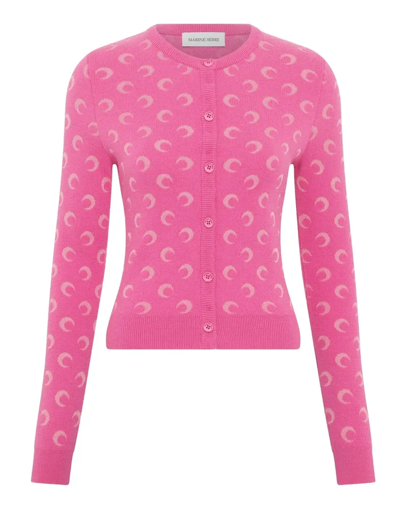 Marine Serre moon jacquard knit cardigan - Rosa Rosa