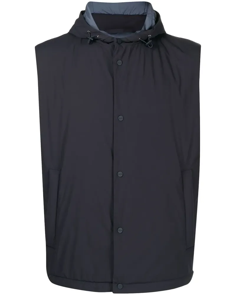 Herno Kapuzenweste mit Druckknöpfen - Blau Blau