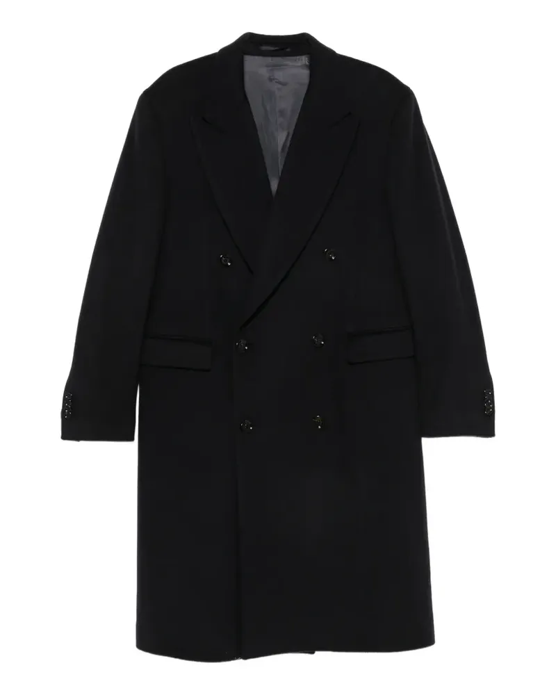 LARDINI double-breasted peak-lapel coat - Schwarz Schwarz