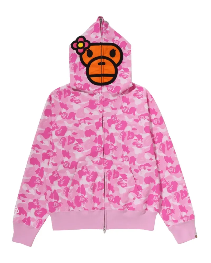 BAPE full-zip camouflage-print hoodie - Rosa Rosa
