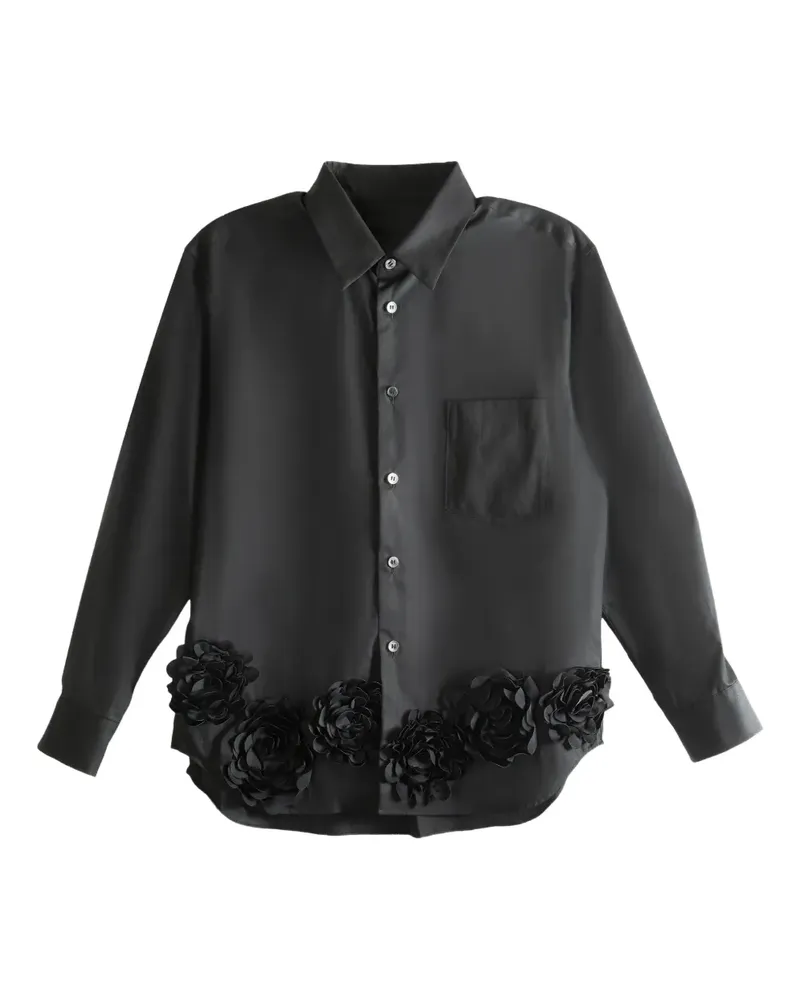 Comme des Garçons rose-embellished cotton shirt - Schwarz Schwarz